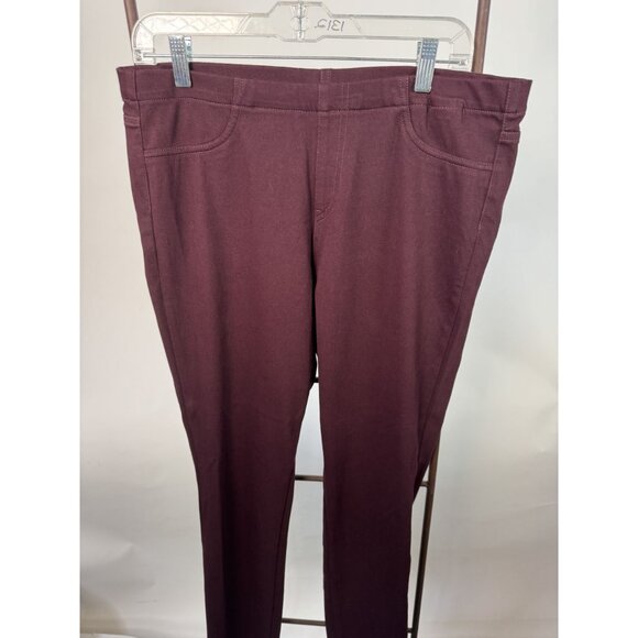 UNIQLO Womens Easy Knit Leggings Pants XL Wine Polyester Cotton Spandex - Picture 14 of 16